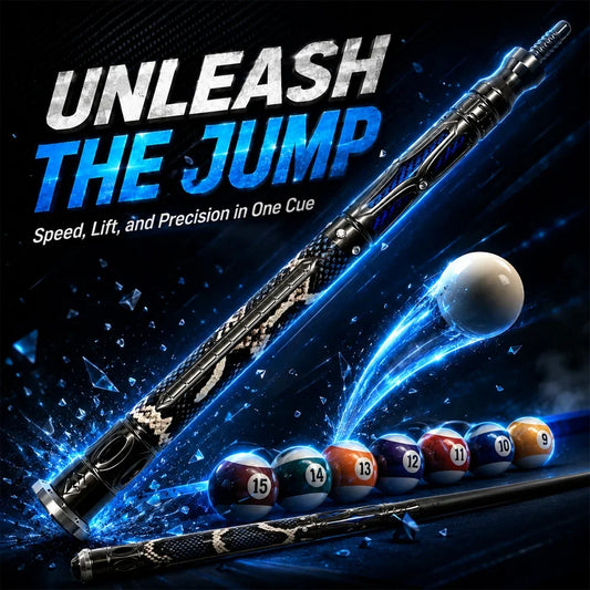 Metal Dragon Slayer Jump Cue - Blue Carbon Fiber Shaft with Sheepskin Grip - 13mm Tip