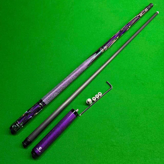 Metal Carbon Fiber Pool Cue - 10.5/11.8/12.5mm Tip, Adjustable Weight, Purple, Professional Billiard Stick for Advanced Players